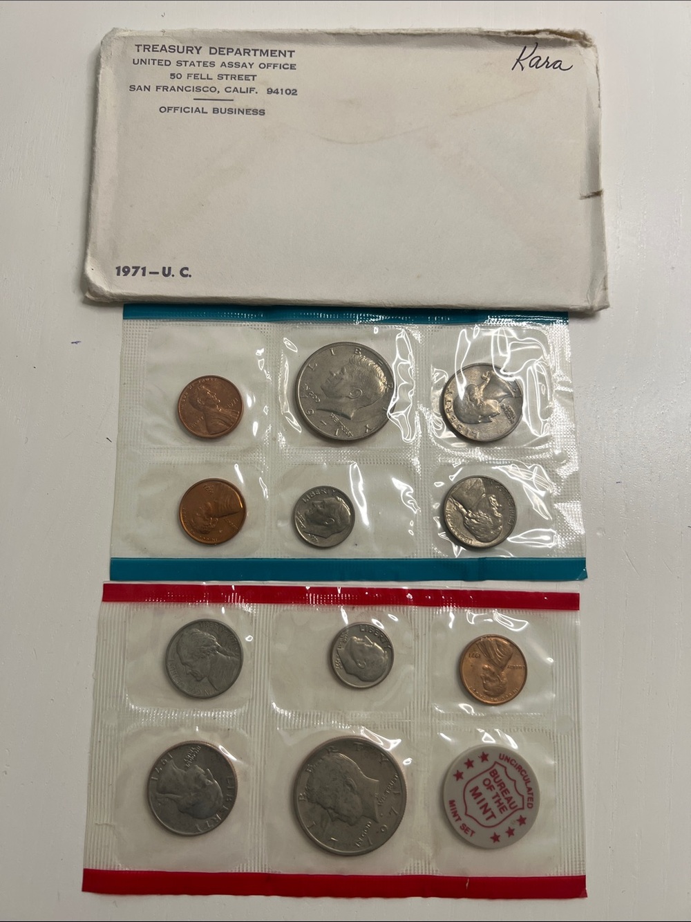 Unbranded 1971 U.S. Mint Proof Set - Silver and Copper Coins